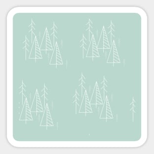 Seamless pattern with white trees Sticker